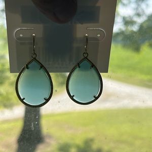 Sea Glass Color Translucent Teardrop earrings